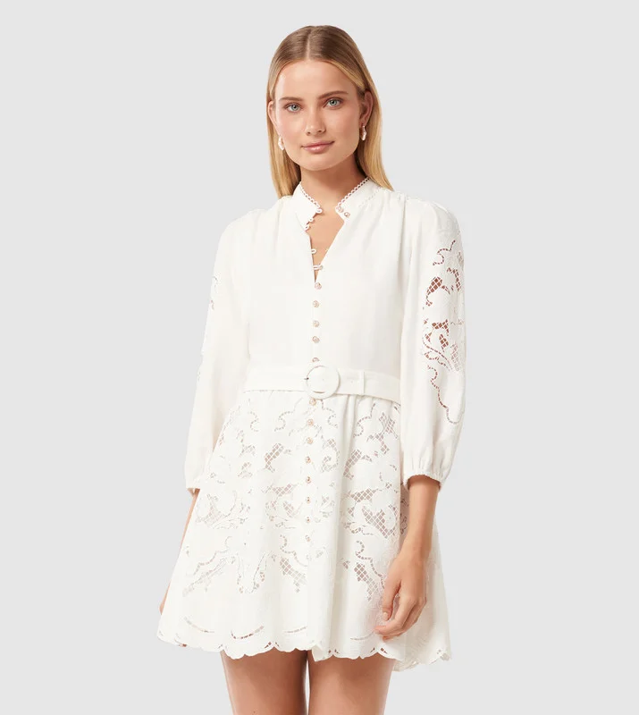 forever new RHI Lace High Neck Mini Dress